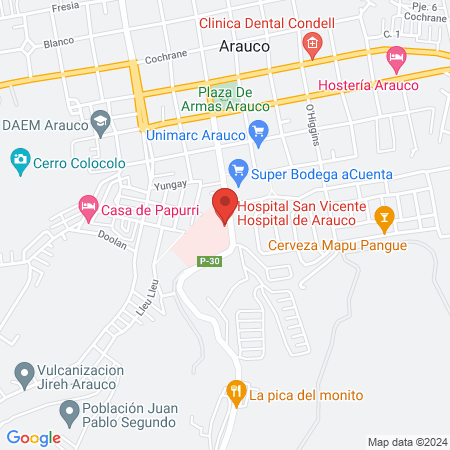 Hospital San Vicente Hospital de Arauco map