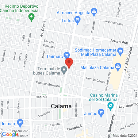 Leblon Calama RN map