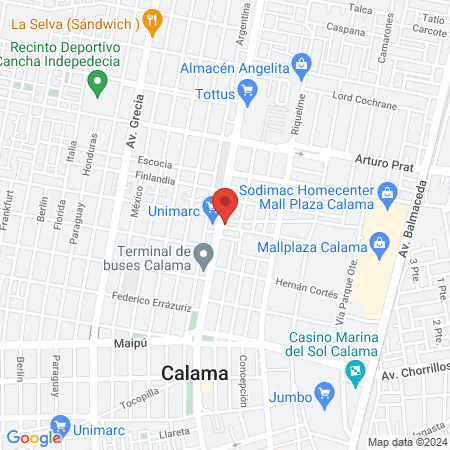 Clínica Urbina Calama map