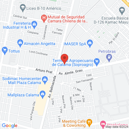 Nuevo Hospital Calama map