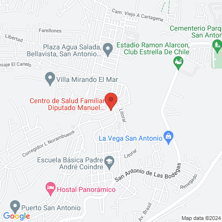 Centro de Salud Familiar Diputado Manuel Bustos Huerta de San Antonio map