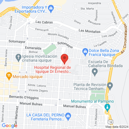 Regional Hospital of Iquique map