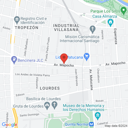 Gimnasio Pacific Mapocho map