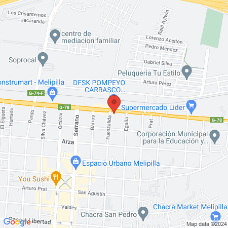 Hospital Clínico Veterinario Melipilla map