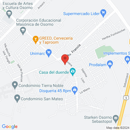 Clínica Especialidades Veterinarias Mundo Animal Osorno map