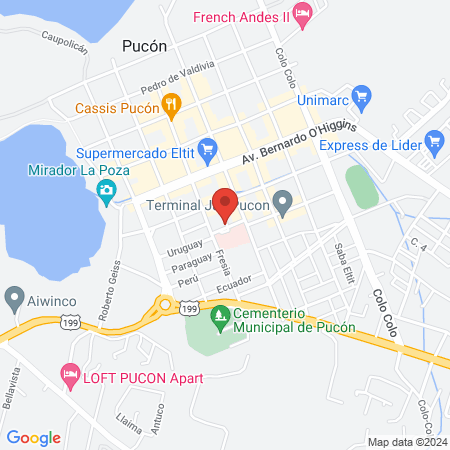 Hospital San Francisco Pucon map