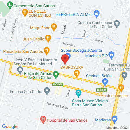 Gimnasio O2 plus map