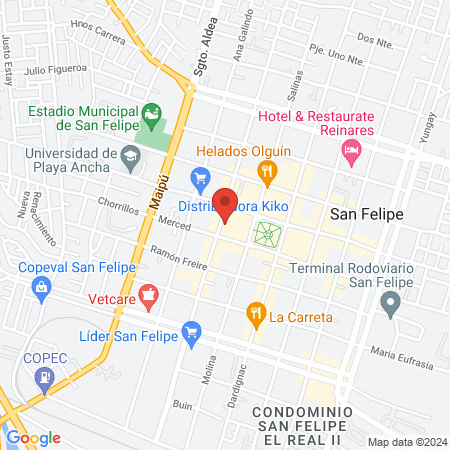 Red Salud Aconcagua map