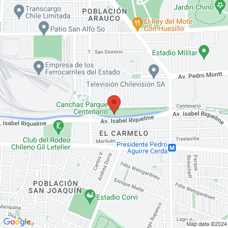 Canchas Parque Centenario map