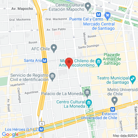 Kinesiologia level 1 in Santiago Centro map