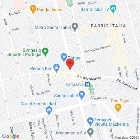 CENTRALVET VICUÑA MACKENNA. CLINICA VETERINARIA, FARMACIA, RADIOLOGIA VETERINARIA, PELUQUERIA DE MASCOTAS, PETSHOP Y ACADEMIA map