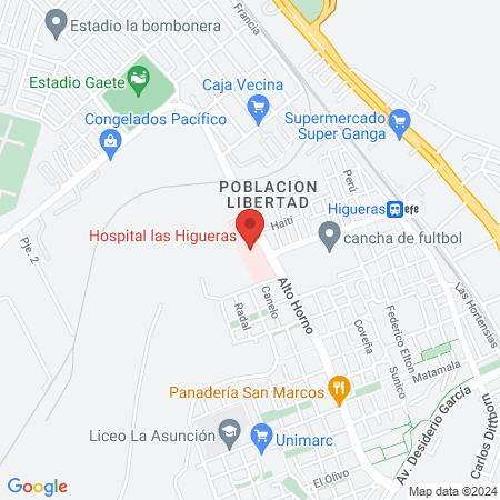 Hospital las Higueras map