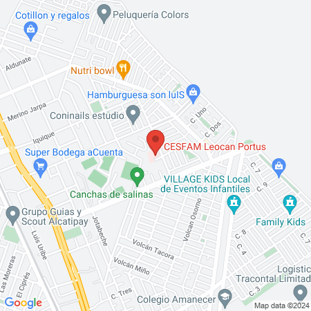 CESFAM Leocan Portus map