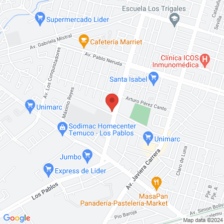 Colegio Médico de Chile - Consejo Regional Araucanía map