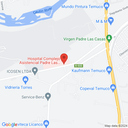 Hospital Complejo Asistencial Padre Las Casas map