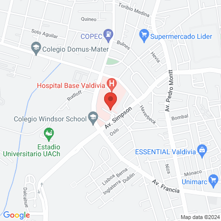 Urgencia Hospital Base Valdivia map