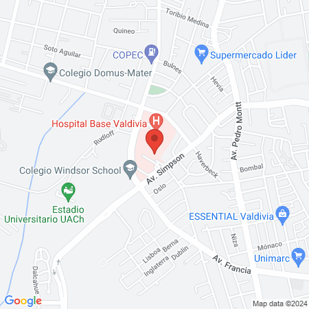 Banco de Sangre Hospital Base Valdivia map