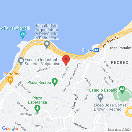 Gimnasio Pacific Recreo map