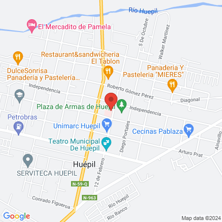 Hospital de Huépil map