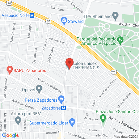 salon unisex THE FRANCIS map