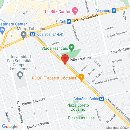 Gimnasio Pacific Tobalaba map