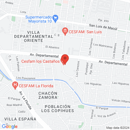 Cesfam los Castaños map
