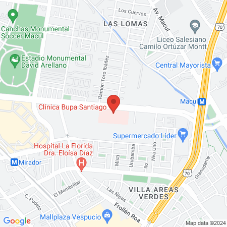 Clínica Bupa Santiago map