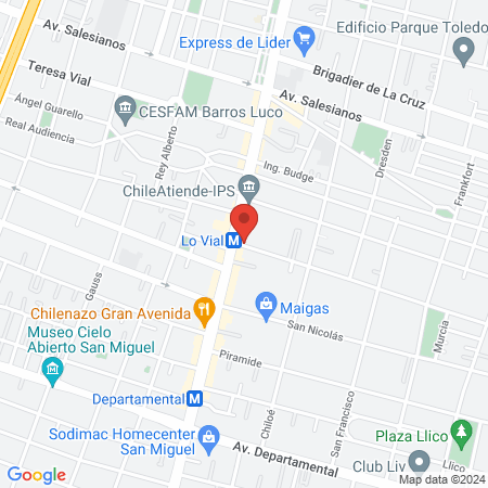 Clínica Veterinaria CVMS, en San Miguel, Santiago map