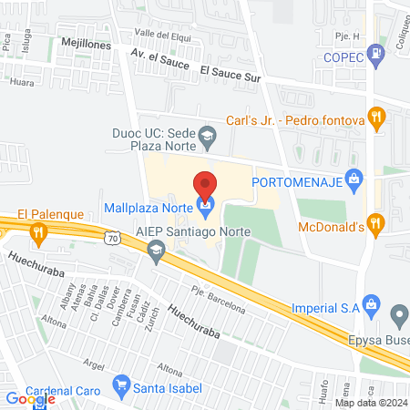 ▷ Europiel - Depilación Láser, Santiago de Chile, Huechuraba, Región Metropolitana, Plaza Norte - Local B1037-B1041 map