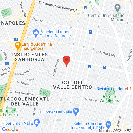 Spa en Colonia del Valle map