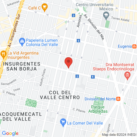 Dra. Irene Perez Fuentes map