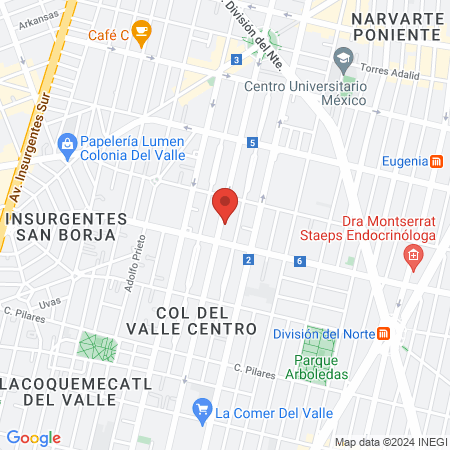 Especialidades Ginecologicas map