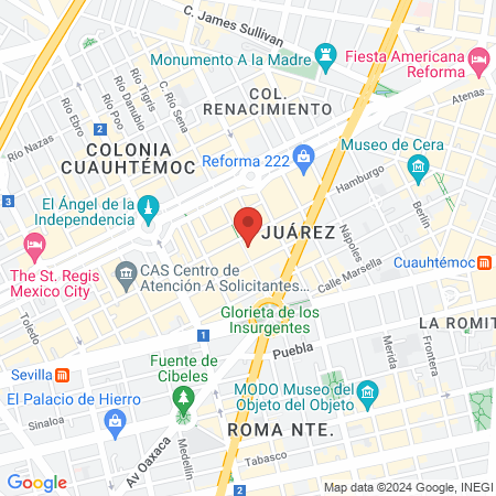 Leija Spa Zona Rosa map