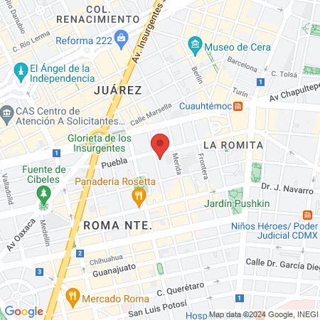 Dentro de Hospital Angeles Roma map