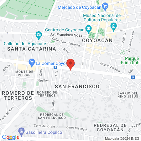 Barber Coyoacán map