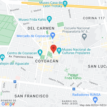 El Club Coyoacán map