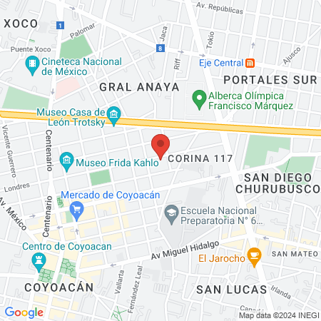 Shala 106 yoga Coyoacan map