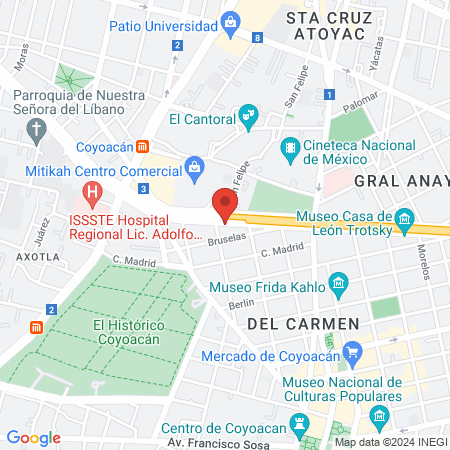 Dr. Salvador García López - Cirujano Dentista Ortodoncista Invisalign Coyoacán map
