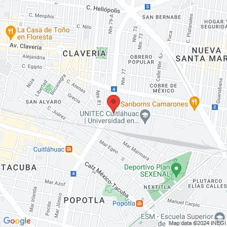 dentalia Diagonal Cuitláhuac map