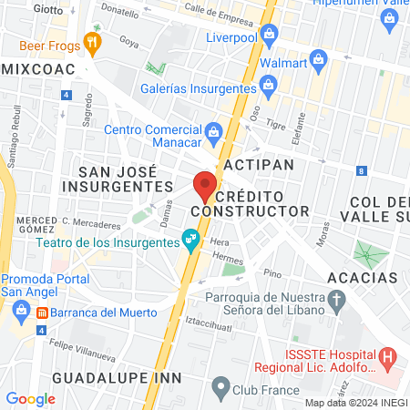 9round Insurgentes Mixcoac map