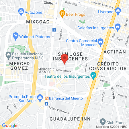 Dra. Martha Elisa Huante García map