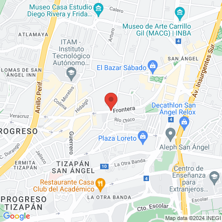 Zona Fitness San Ángel map