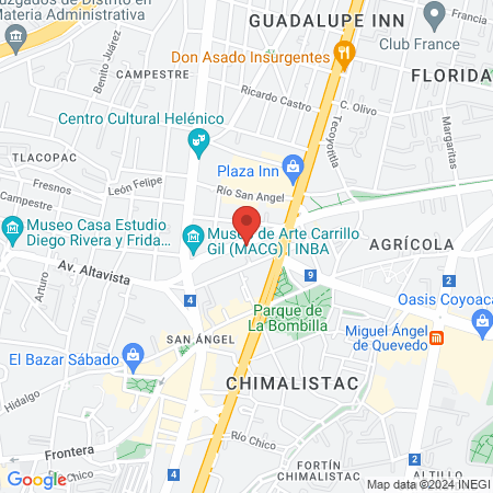 Dra. Perla Ayumi Kawakami Campos map