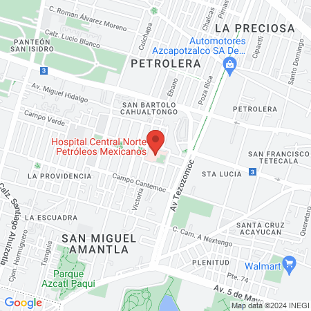 Hospital Central Norte Petróleos Mexicanos map