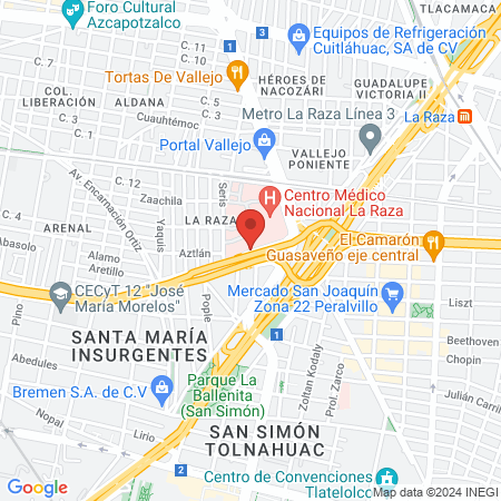 Hospital De Infectología "Dr Daniel Mendez Hernández" IMSS map