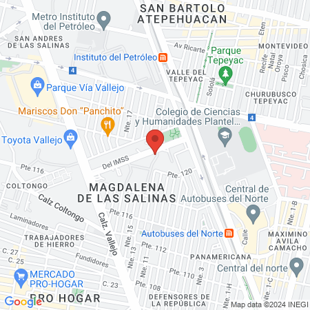 IMSS DELEGACION NORTE map