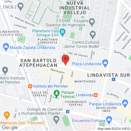 Peluquería Lindavista map