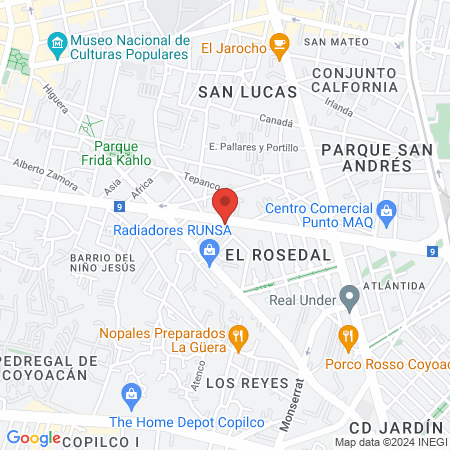 Model Art Spa Coyoacán map