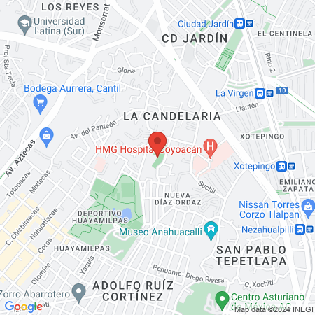 Mandarin Coyoacán Spa map