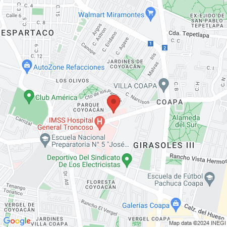 Dra. Erika Luján Ramírez map